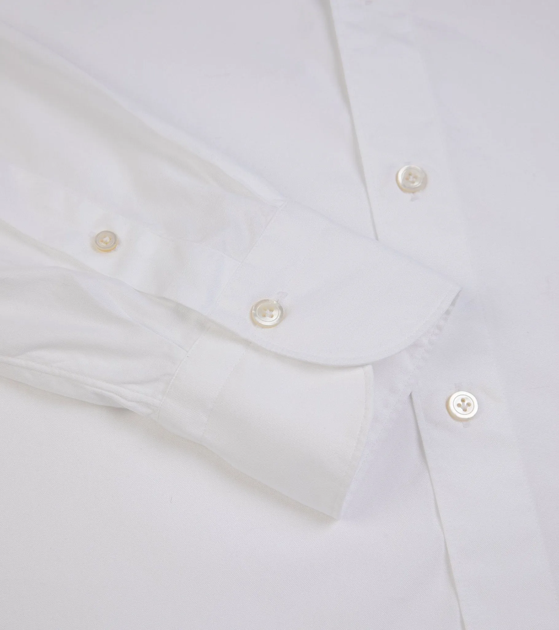 Finamore Gaeta Classic Cotton Luigi Sport Shirt: White Fine Oxford - Best Price & Quality - Limited Stock.