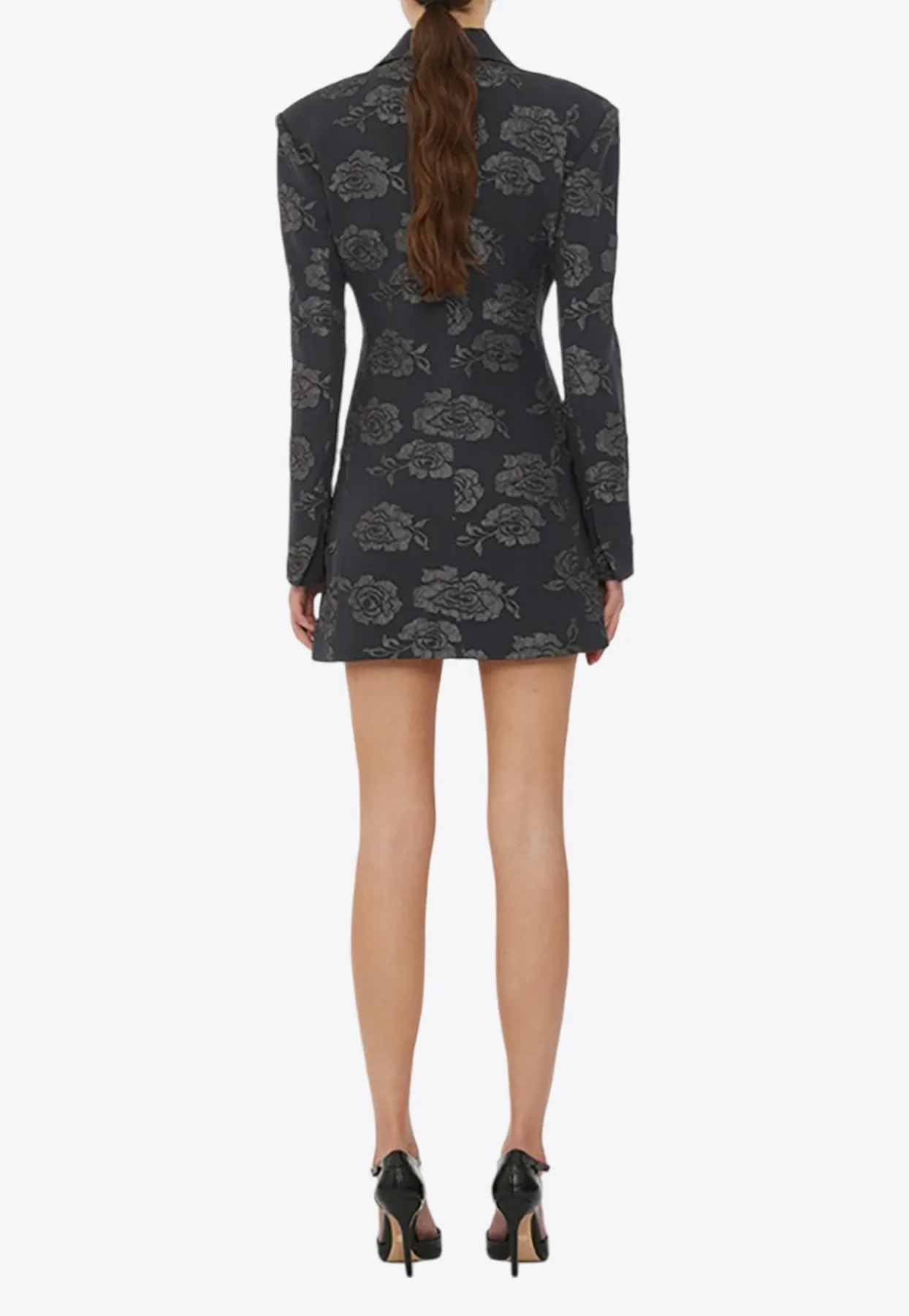 Floral Jacquard Mini Blazer Dress