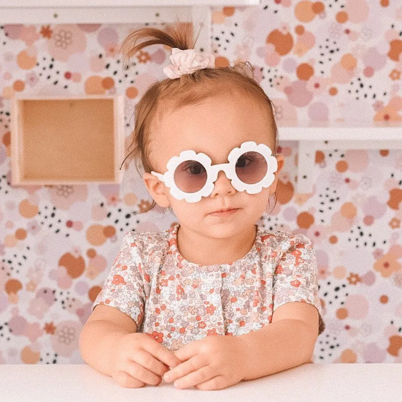 Flower sunglasses for baby and toddler.