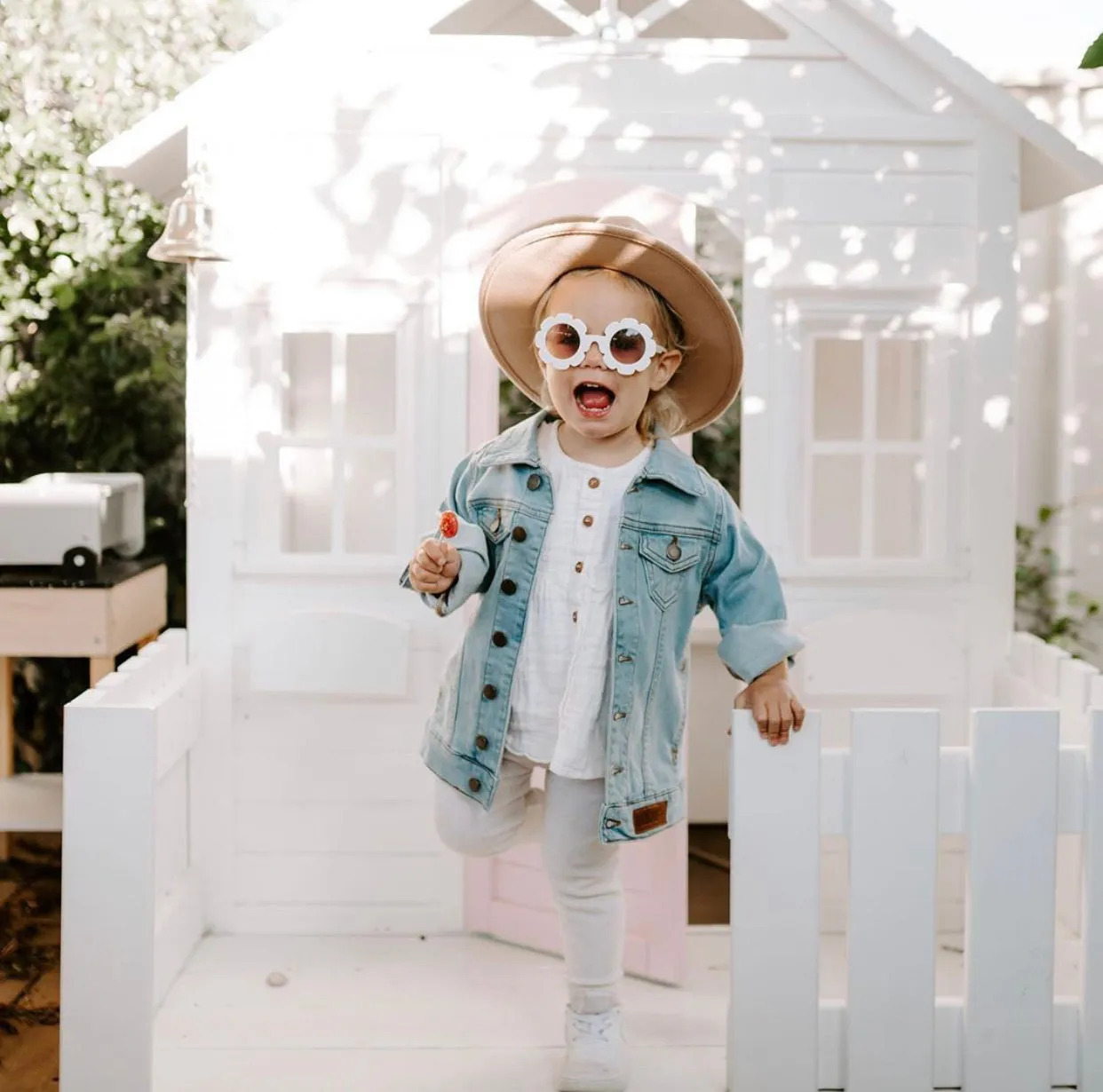 Flower sunglasses for baby and toddler.