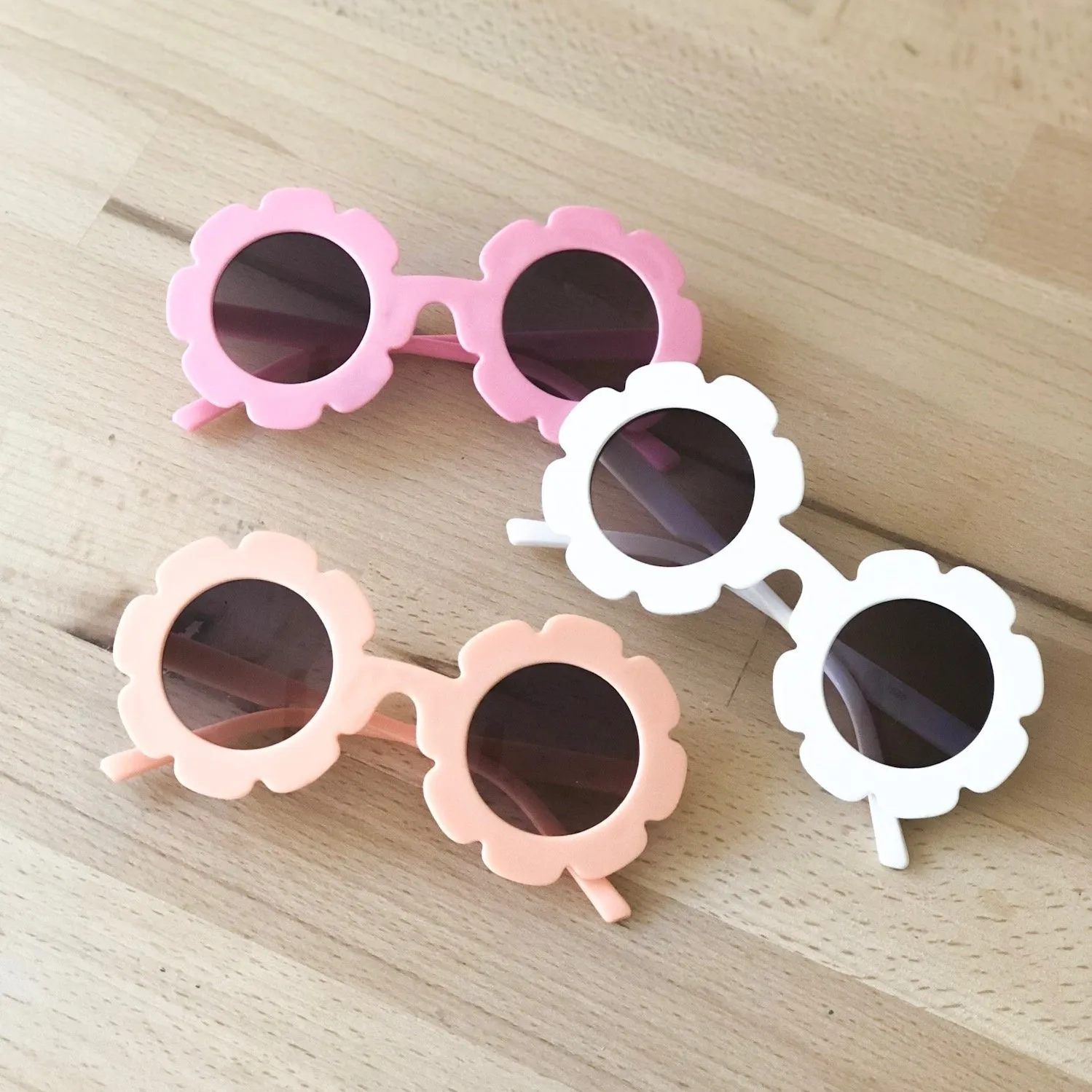 Flower sunglasses for baby and toddler.