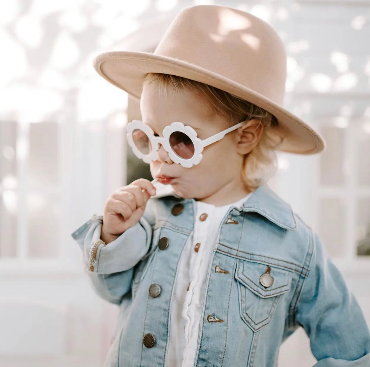 Flower sunglasses for baby and toddler.