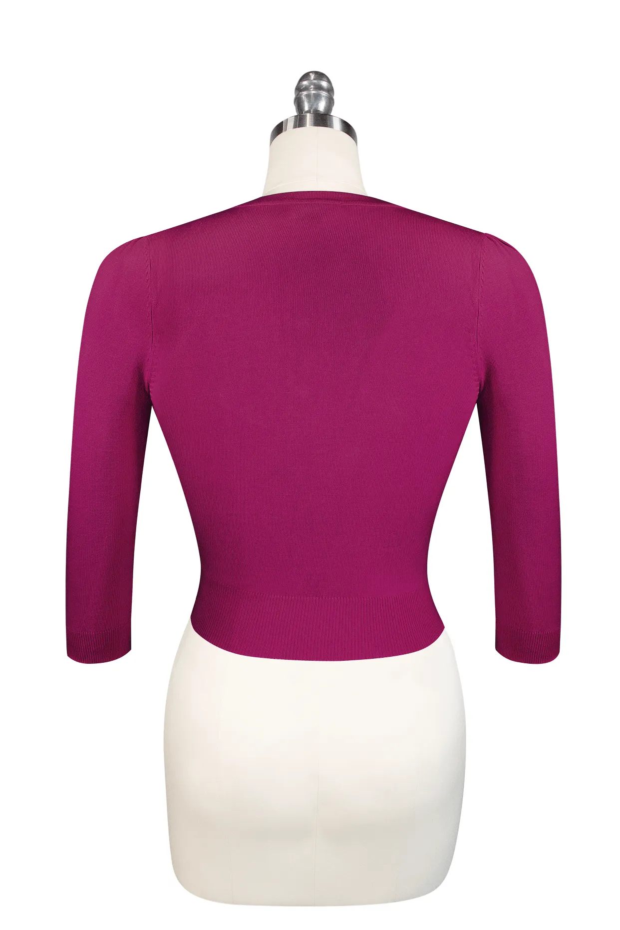 Fuchsia 3/4 Sleeve Cardigan - Le Jardin