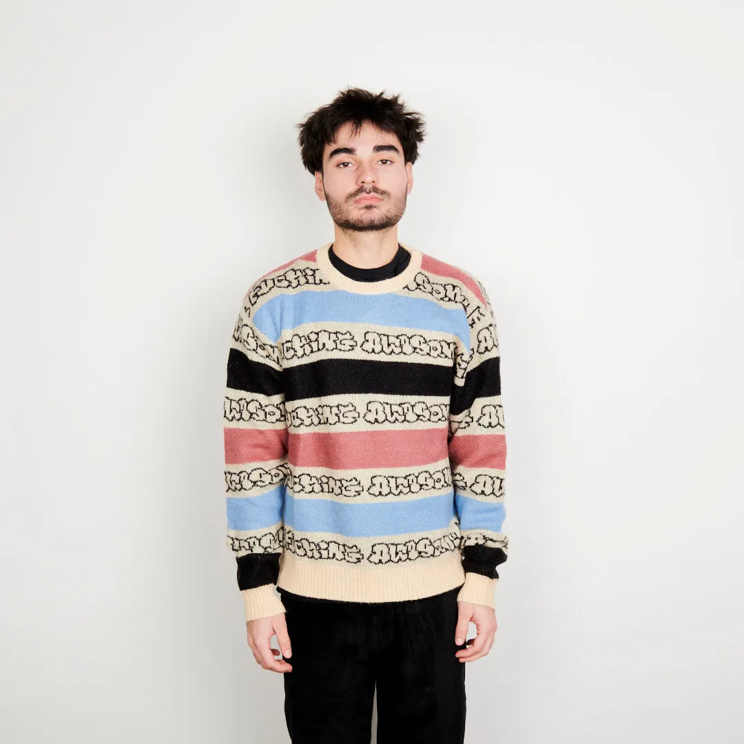 Fucking Awesome Wanto Brushed Sweater - Pink / Black / Blue