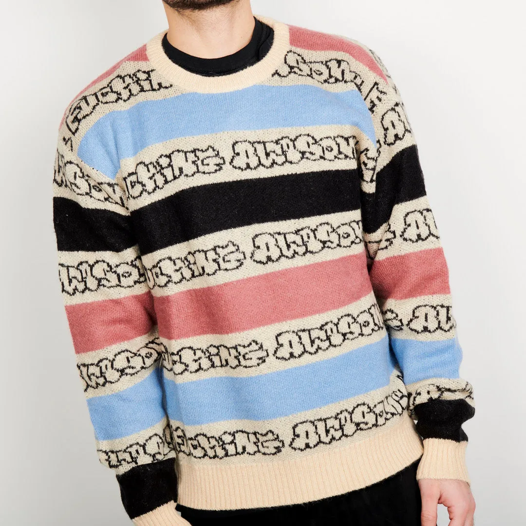 Fucking Awesome Wanto Brushed Sweater - Pink / Black / Blue