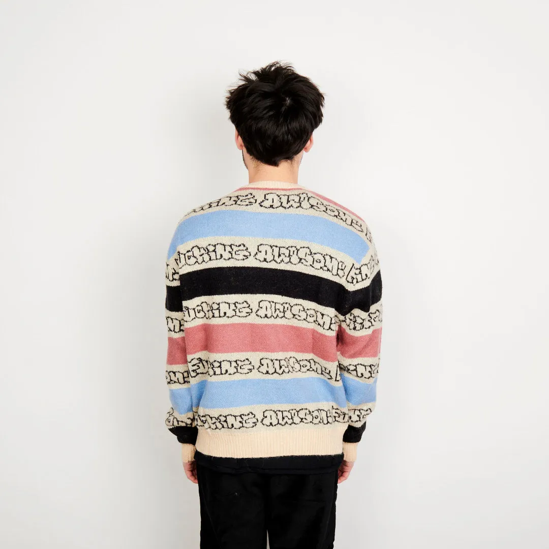 Fucking Awesome Wanto Brushed Sweater - Pink / Black / Blue