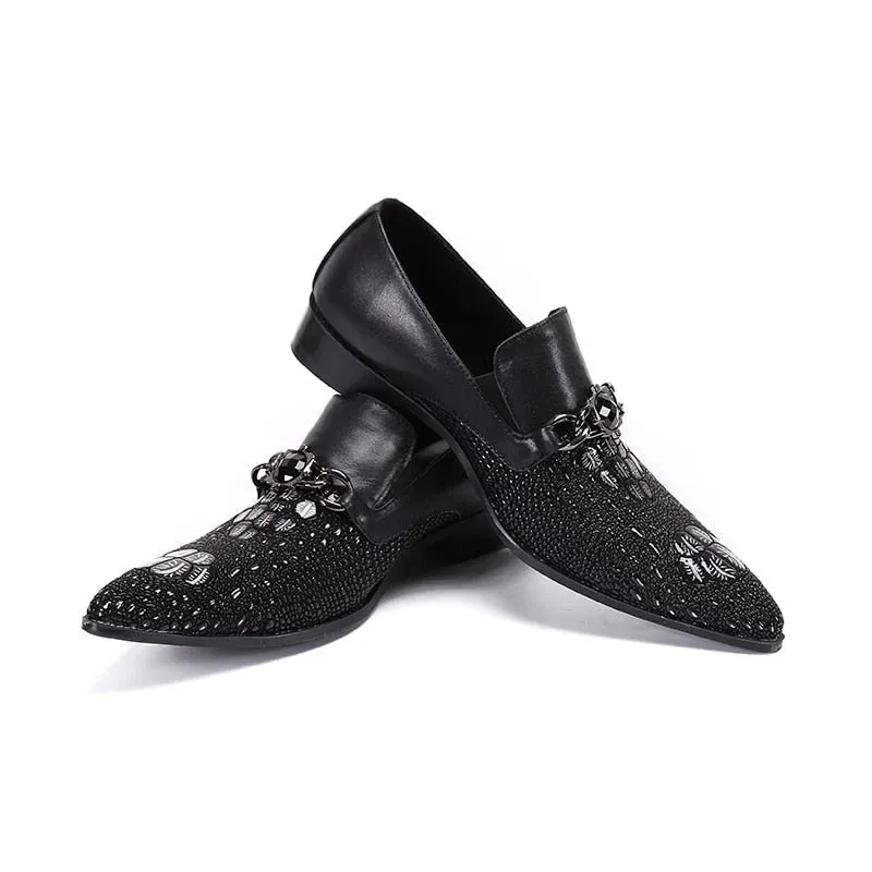 Genuine Leather Pointed Toe Dress Shoes for Men