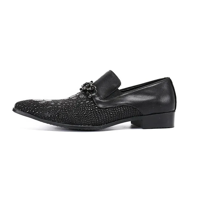 Genuine Leather Pointed Toe Dress Shoes for Men