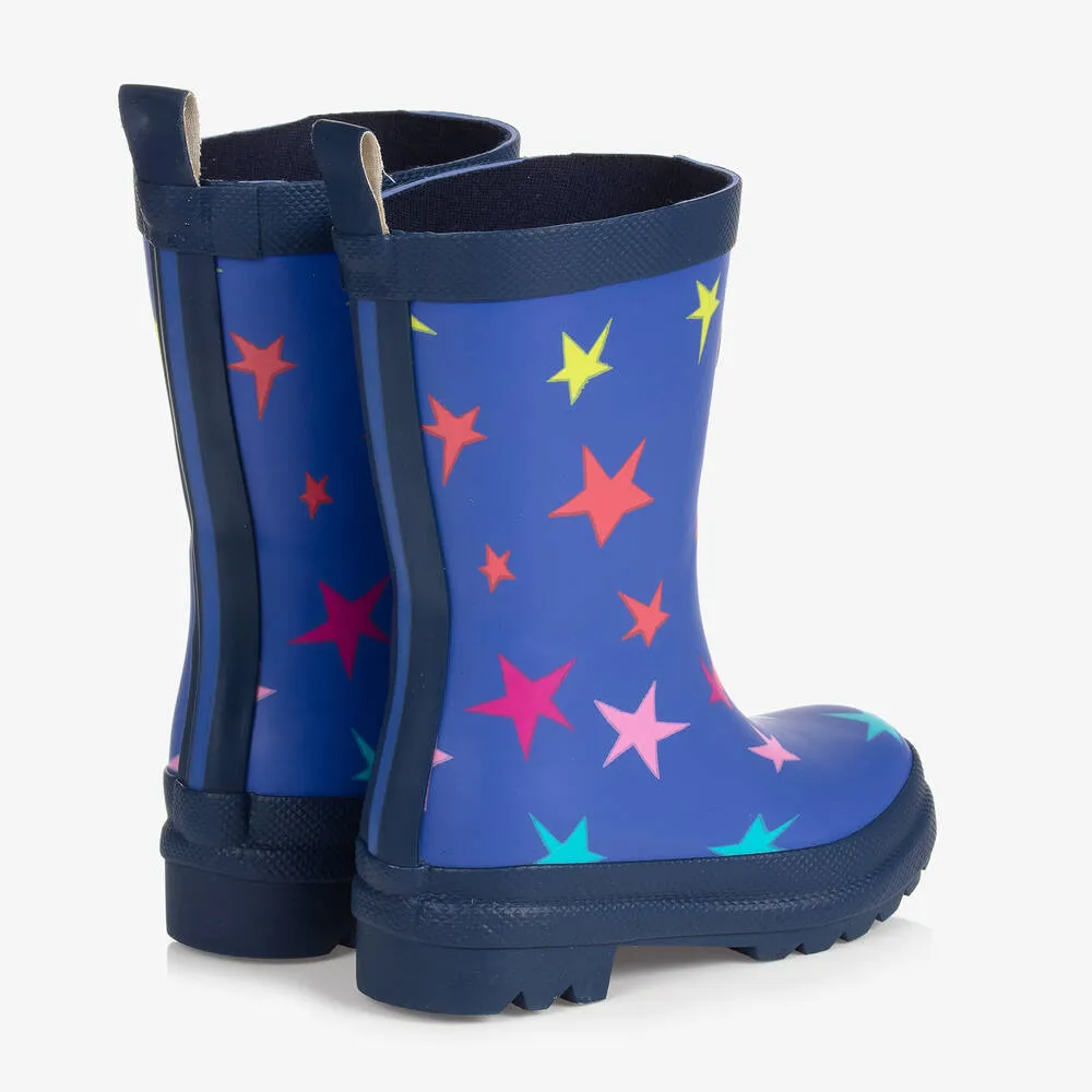 Girls Blue Stars Rain Boots