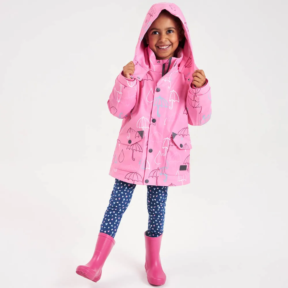 Girls Pink Rubber Rain Boots