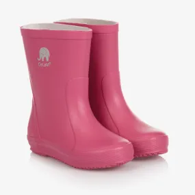 Girls Pink Rubber Rain Boots