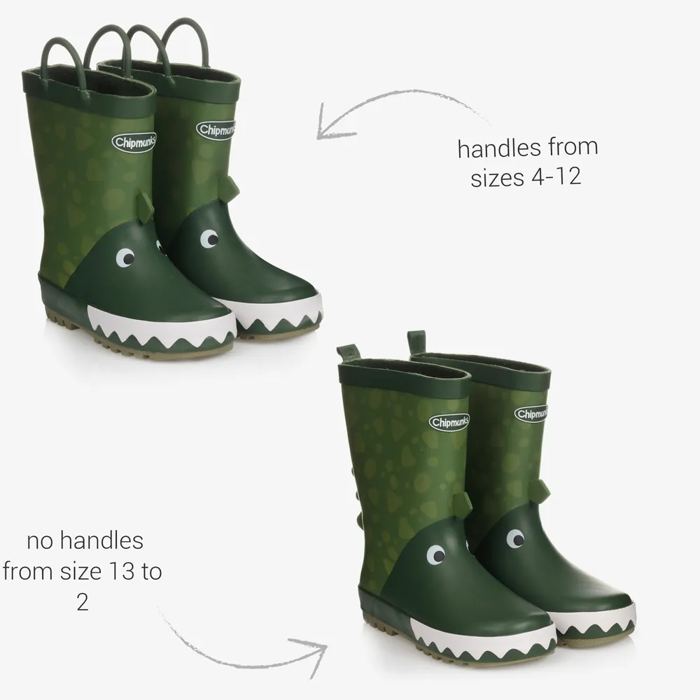 Green Dinosaur Rain Boots