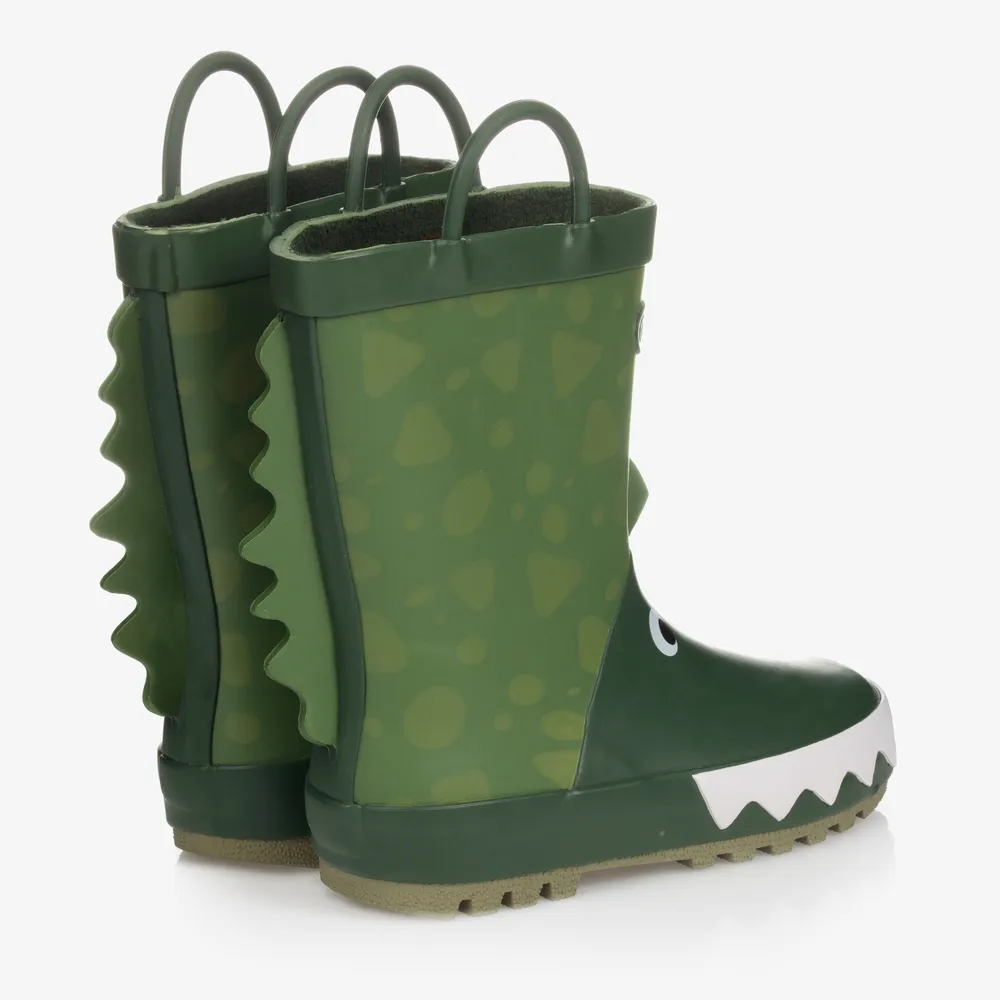 Green Dinosaur Rain Boots