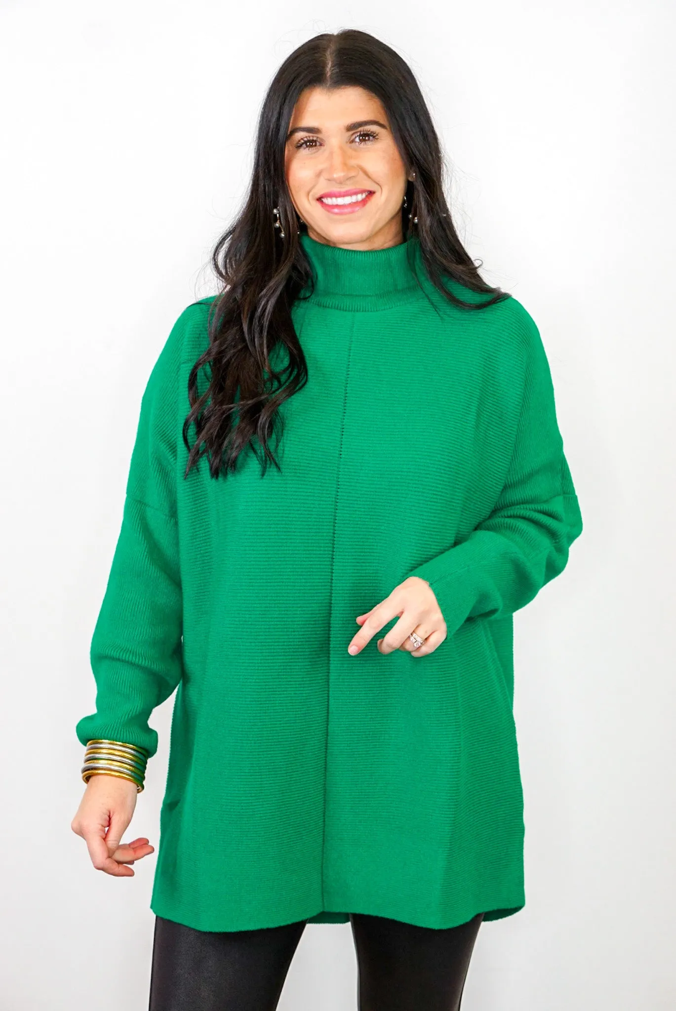 Green Turtleneck Sweater - Shop Now