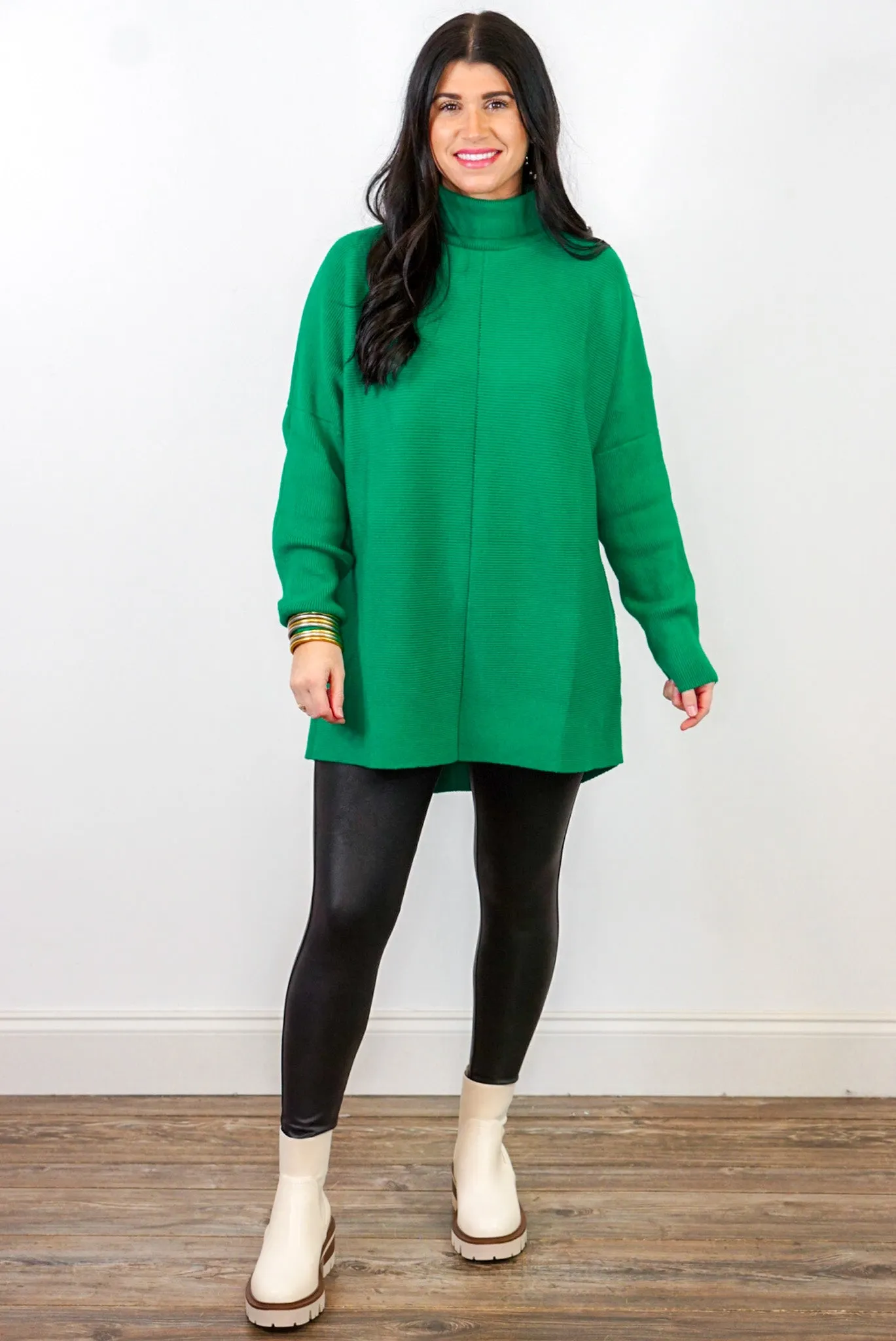 Green Turtleneck Sweater - Shop Now