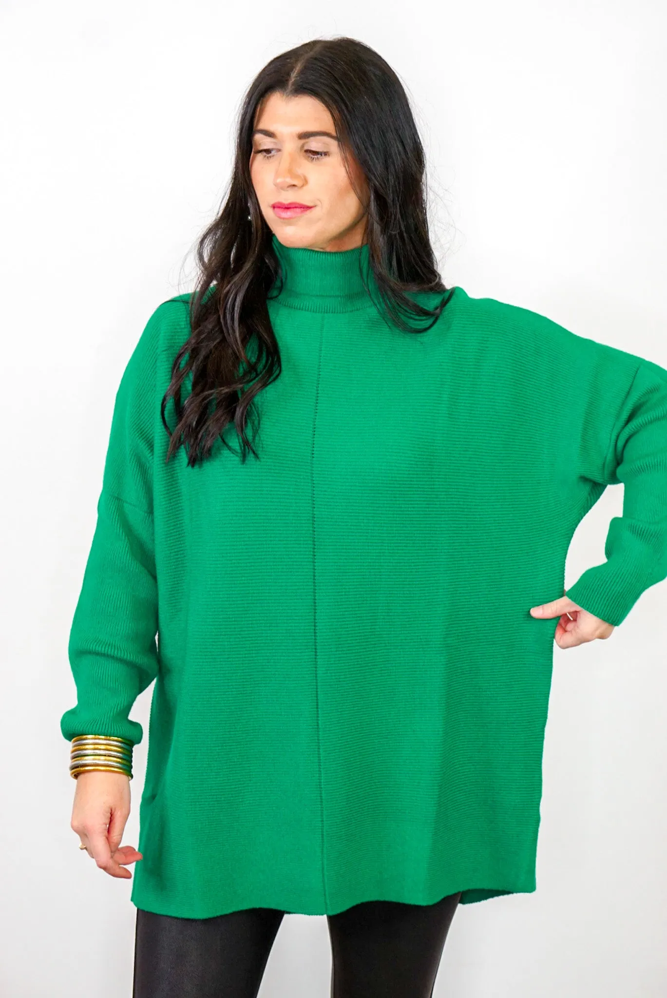 Green Turtleneck Sweater - Shop Now