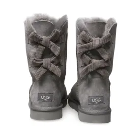 Grey Corduroy Bailey Bow UGG Boots - Women's