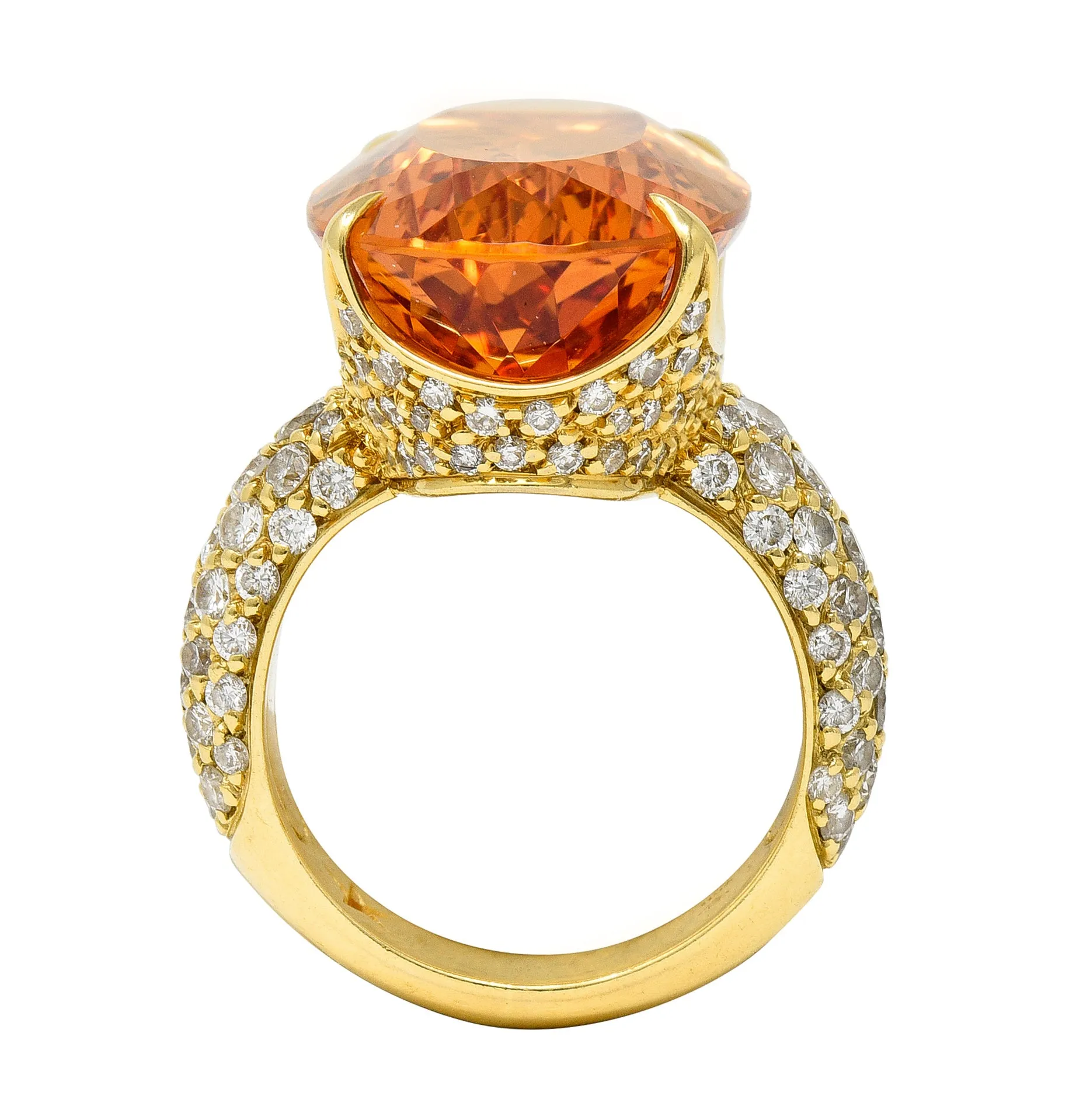 H. Stern 26.03 CTW Imperial Topaz Diamond Cocktail Ring in 18 Karat Yellow Gold