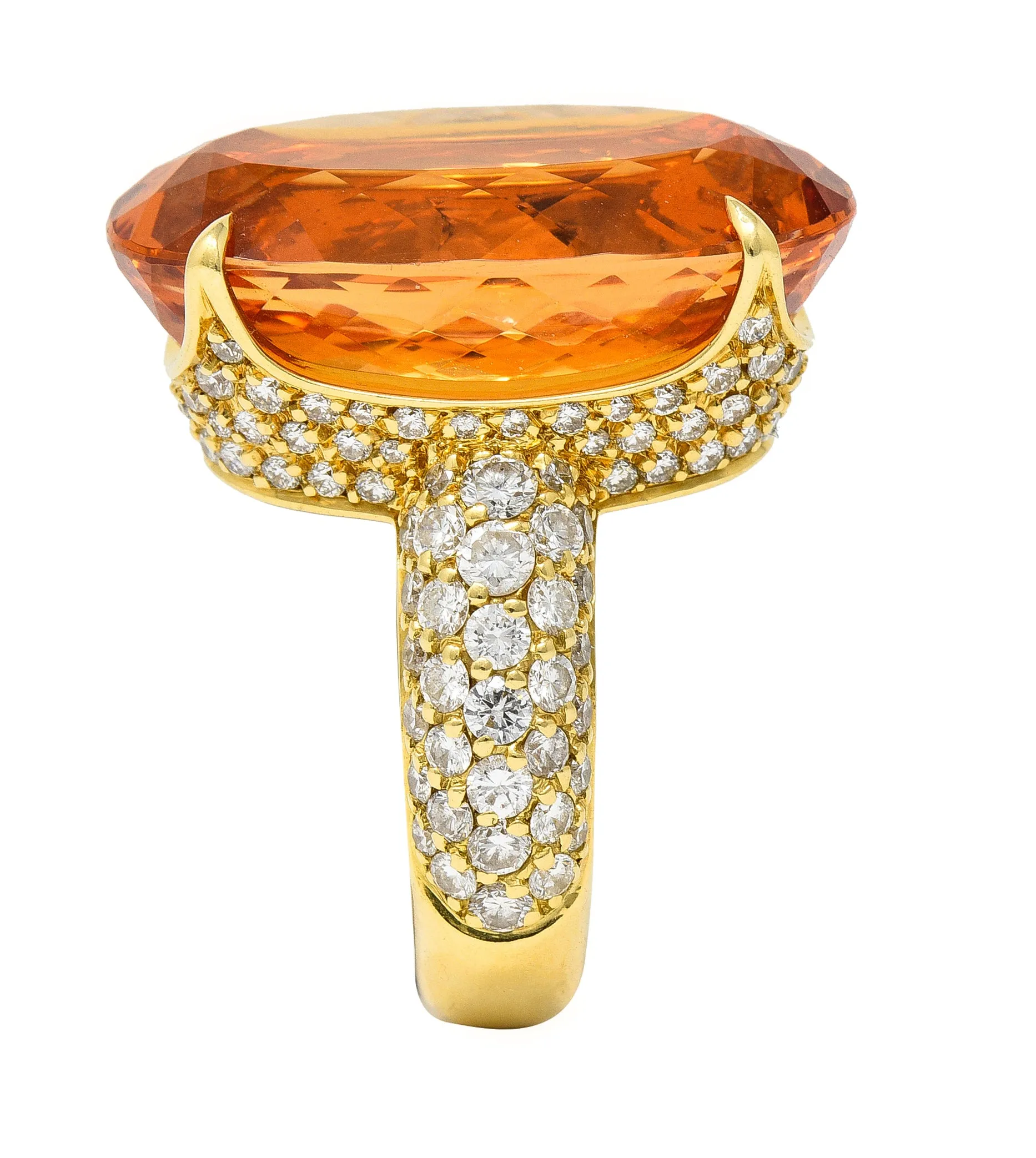 H. Stern 26.03 CTW Imperial Topaz Diamond Cocktail Ring in 18 Karat Yellow Gold