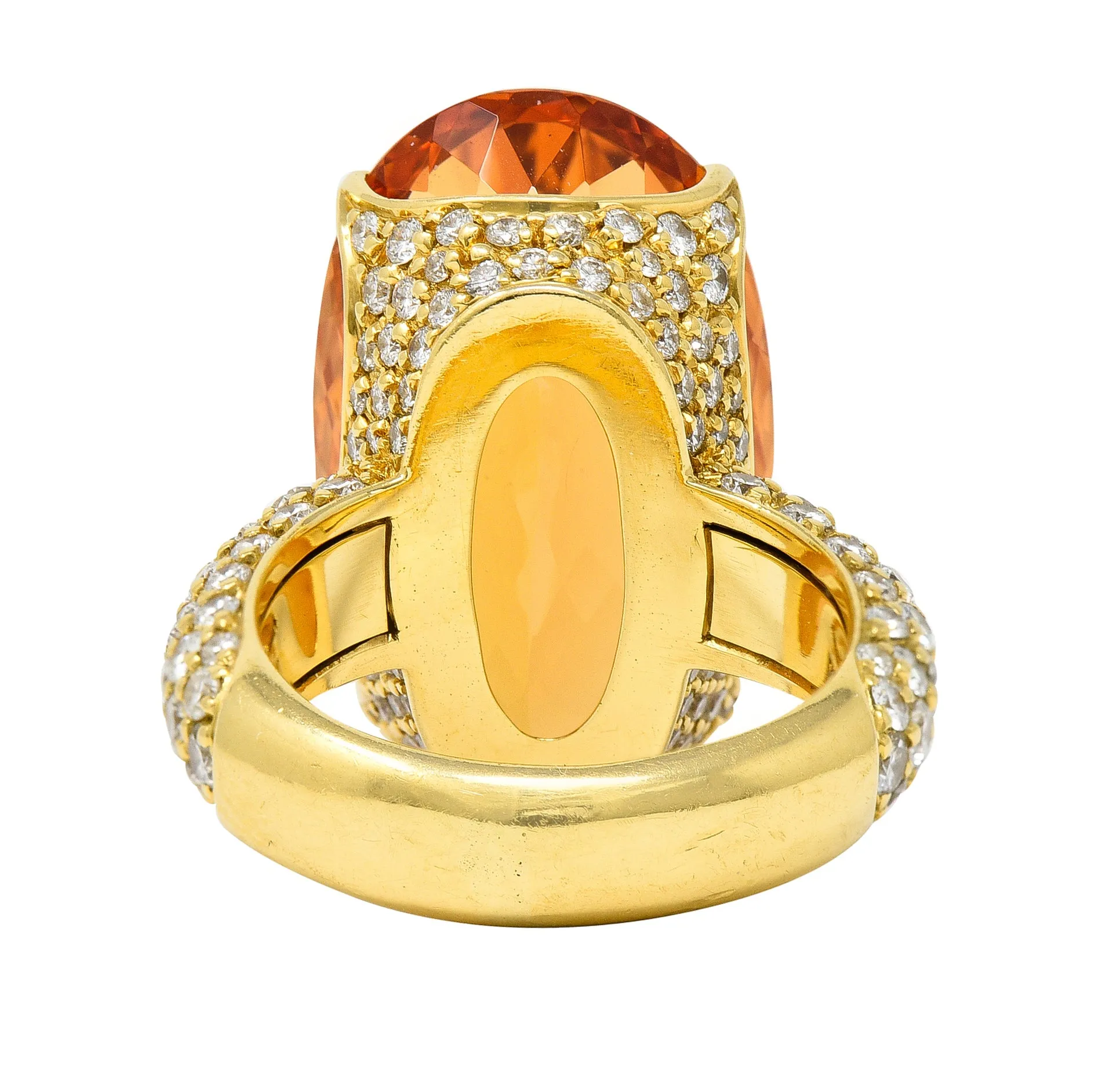 H. Stern 26.03 CTW Imperial Topaz Diamond Cocktail Ring in 18 Karat Yellow Gold