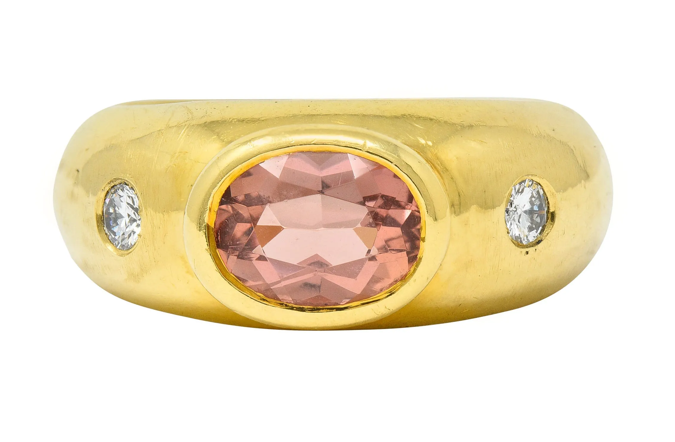 H. Stern Imperial Topaz Diamond Ring - 18 Karat Gold Unisex Vintage Band