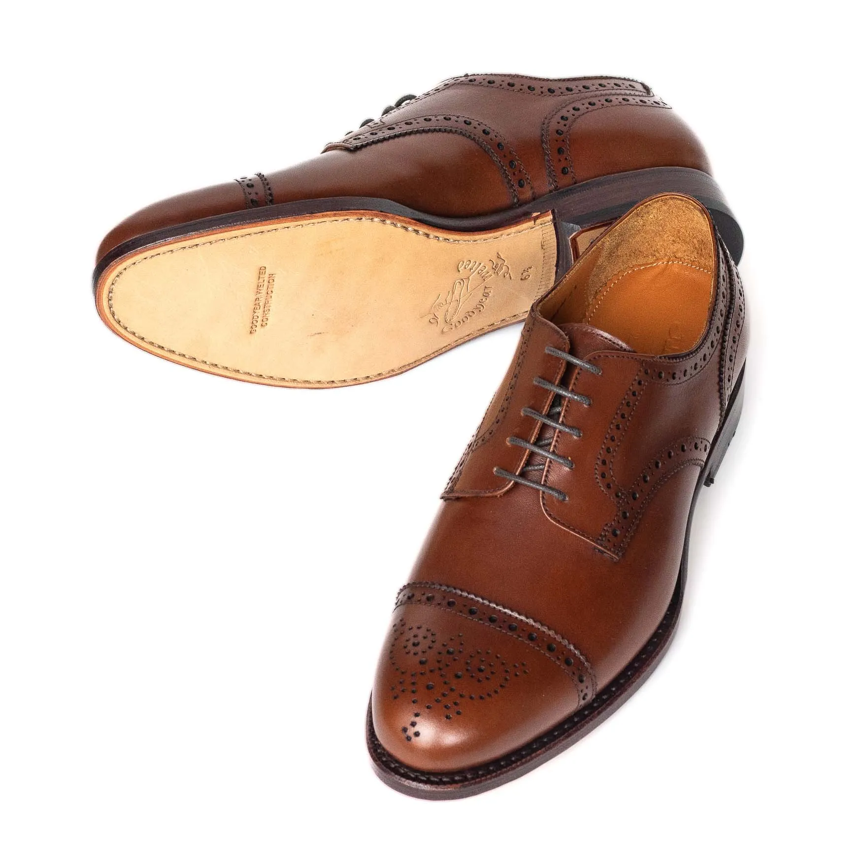 Half Brogue Derby shoes for men in Cuoio (98846)