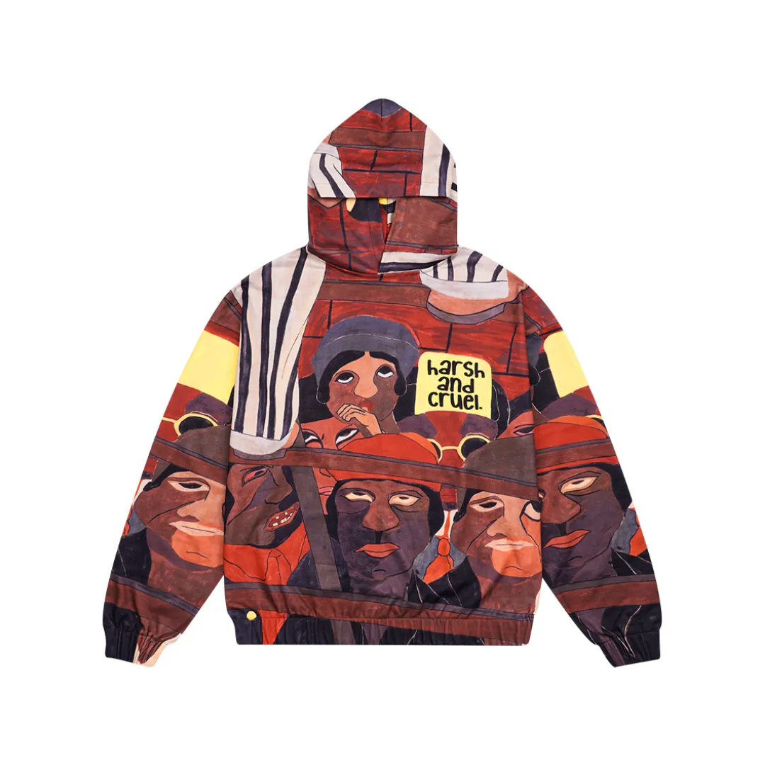 H/C Abstract Paint Full Print Hoodie