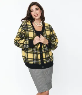 Hell Bunny Yellow Black Plaid Cardigan - Best Price - Limited Stock