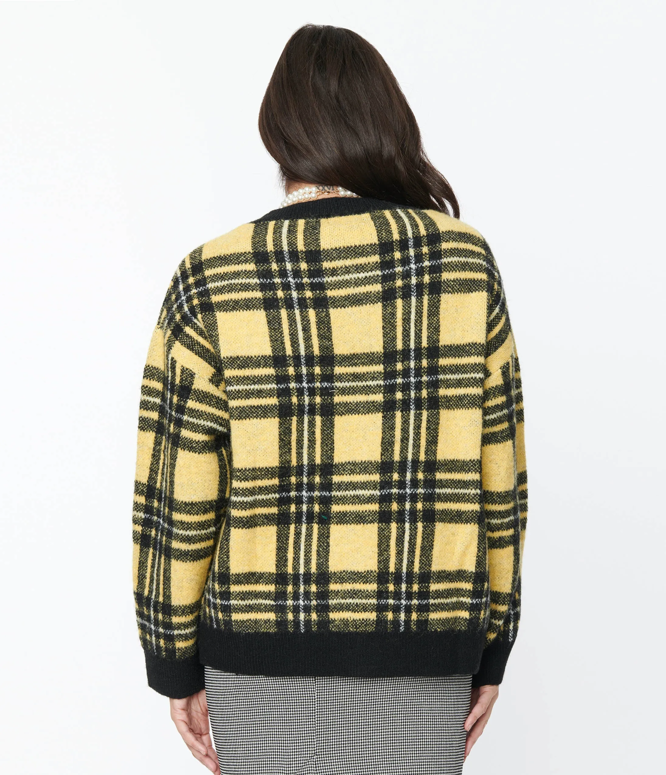 Hell Bunny Yellow Black Plaid Cardigan - Best Price - Limited Stock