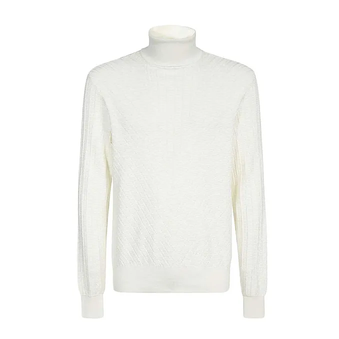 High Neck Men's Dirty White Pullover