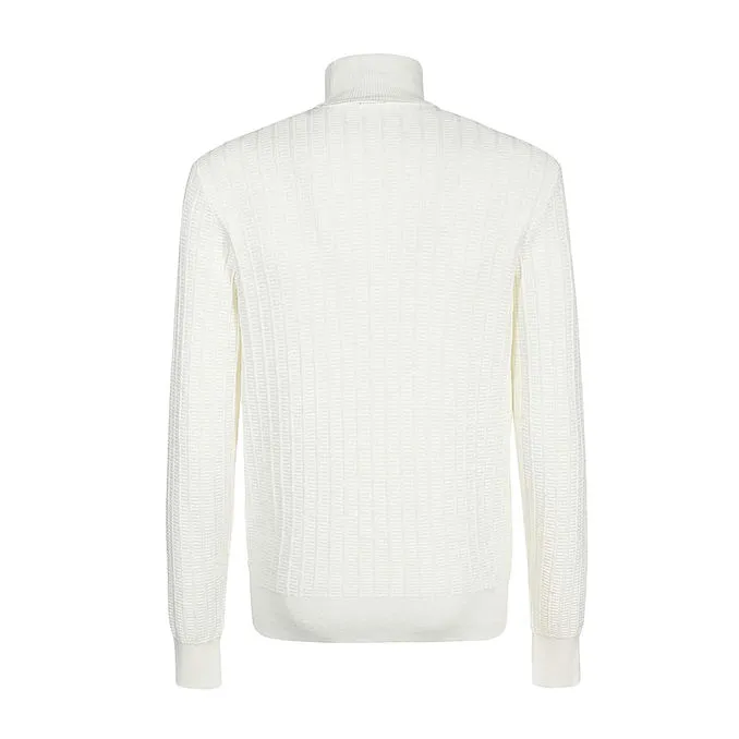 High Neck Men's Dirty White Pullover