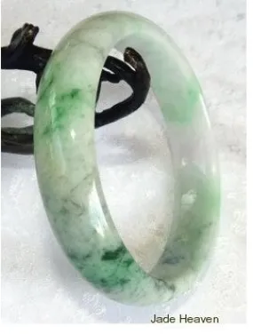 High-Quality Authentic Imperial Green Veins Grade A Jadeite Jade Bangle Bracelet - 57.5mm