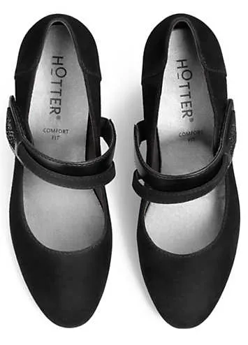 Hotter Samba Black Formal Shoes | Grattan