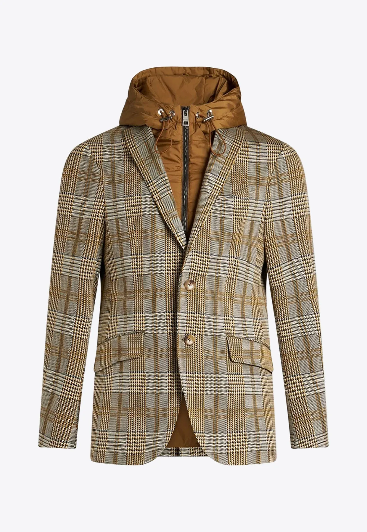 Jacquard Check Blazer with Removable Bib