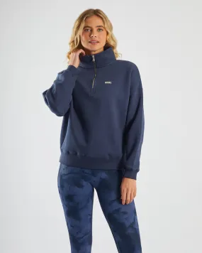 Karlene Half Zip Bluestone - Women's Clothing