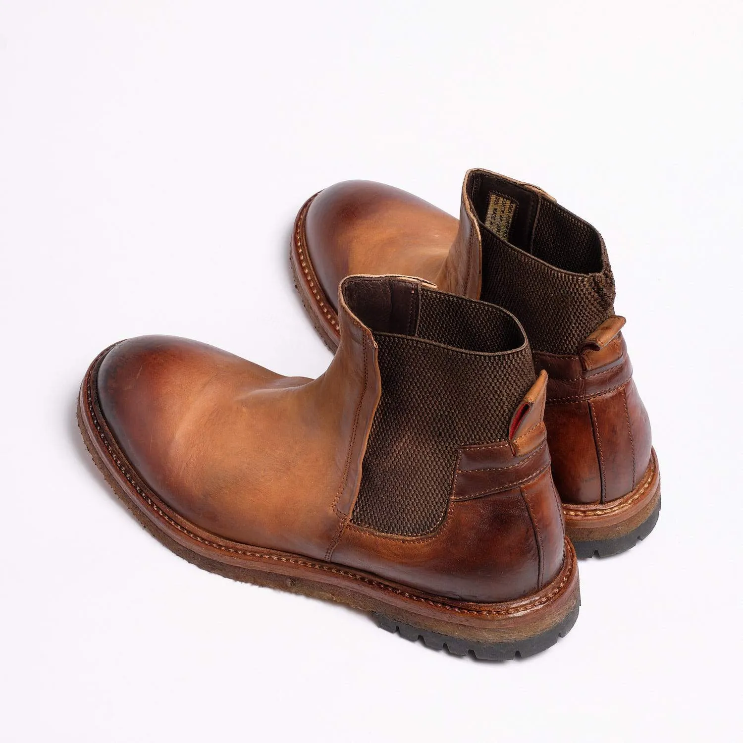 Kev Mid Boot - Natural Vacchetta leather senape