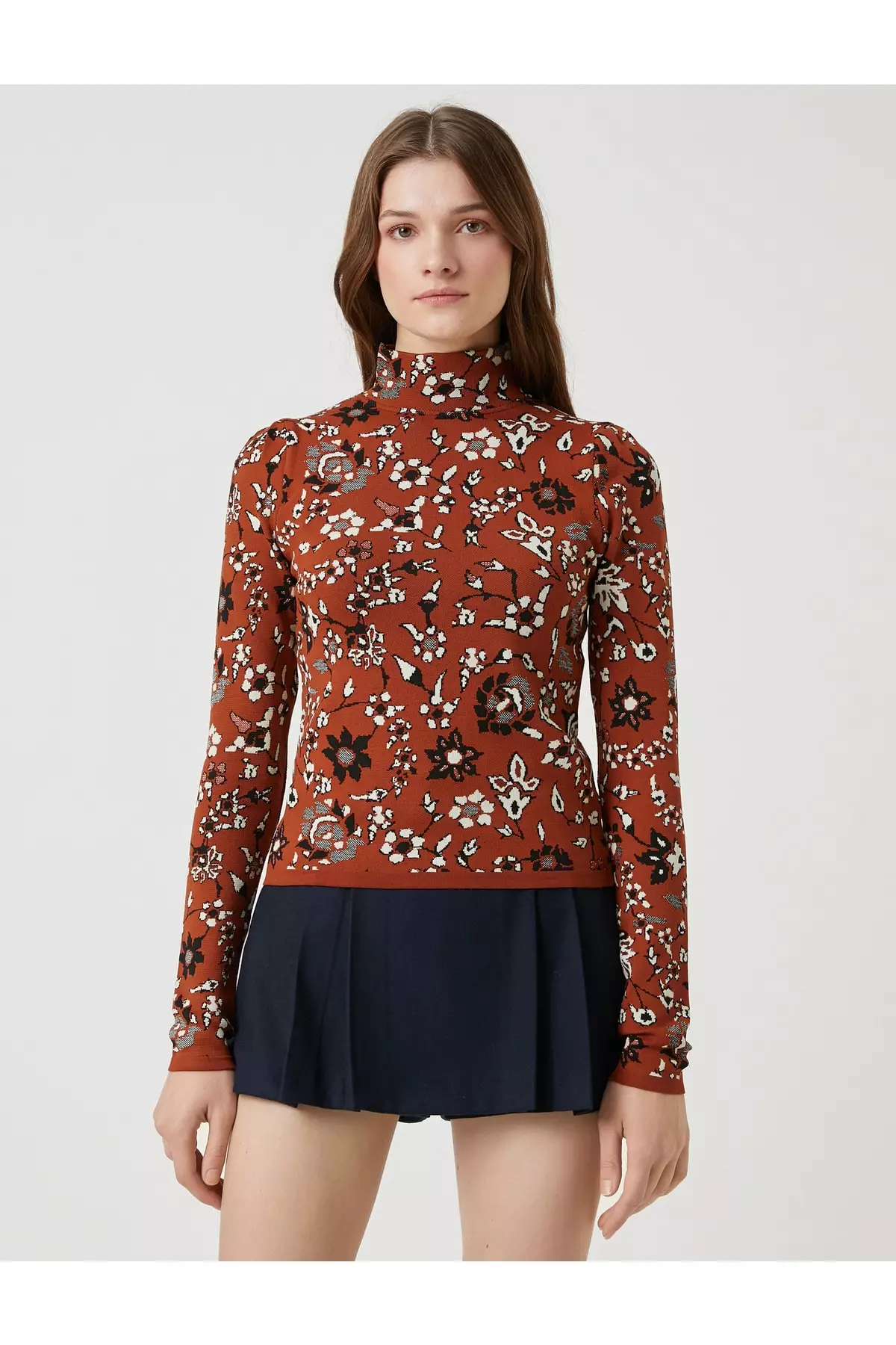 KOTON Floral Turtleneck Sweater - Buy Online Now!