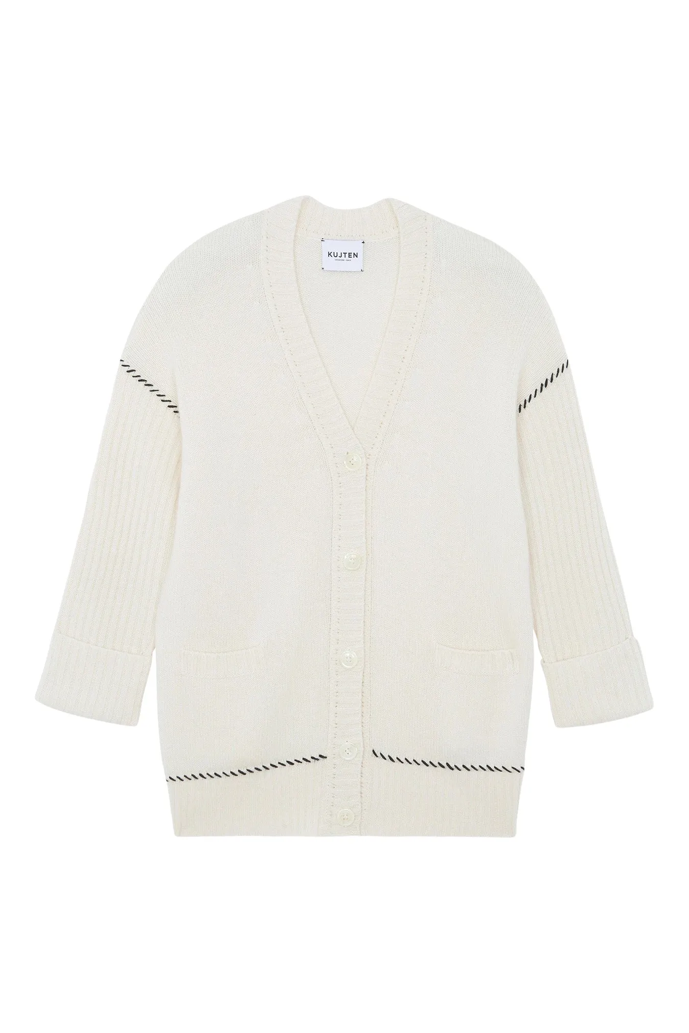 Kujten Tam Oversized Cashmere Cardigan - Blanc