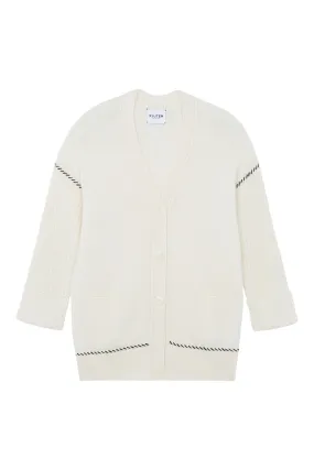 Kujten Tam Oversized Cashmere Cardigan - Blanc