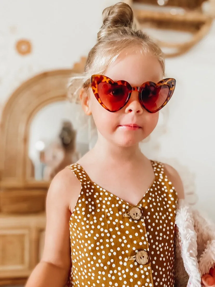 Leopard Print Heart Sunglasses