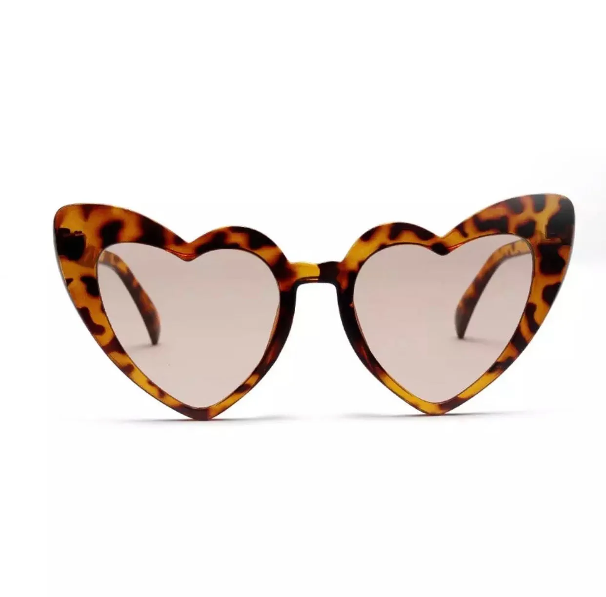 Leopard Print Heart Sunglasses