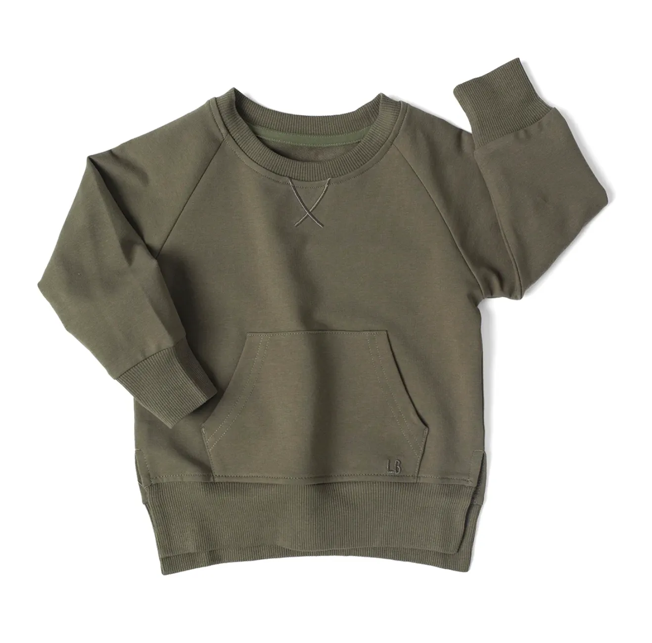 Little Bipsy Dark Moss Pocket Pullover