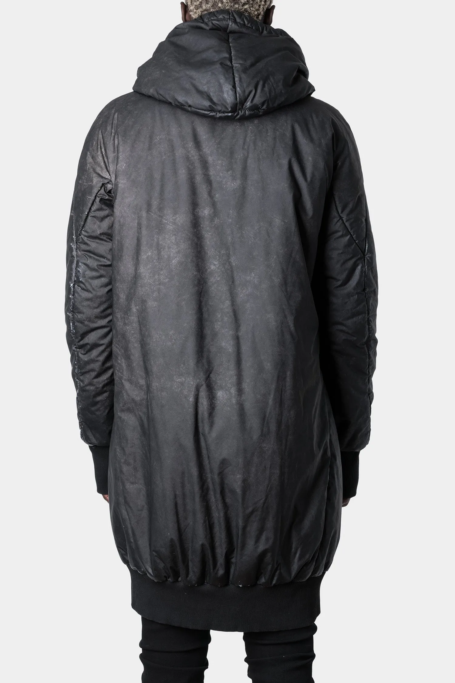 Long reflective parkas with hoods