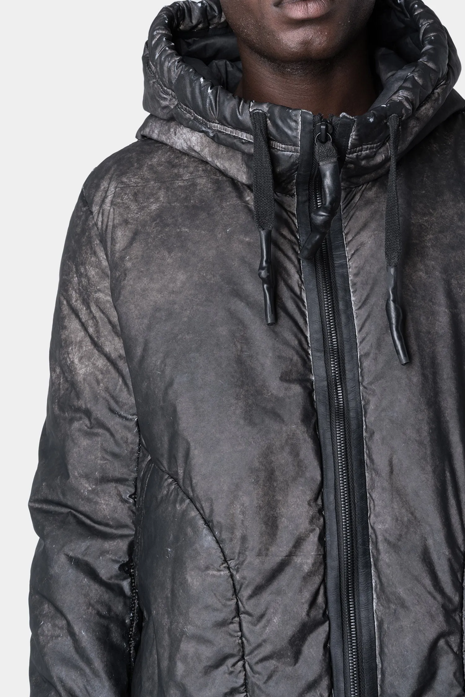 Long reflective parkas with hoods