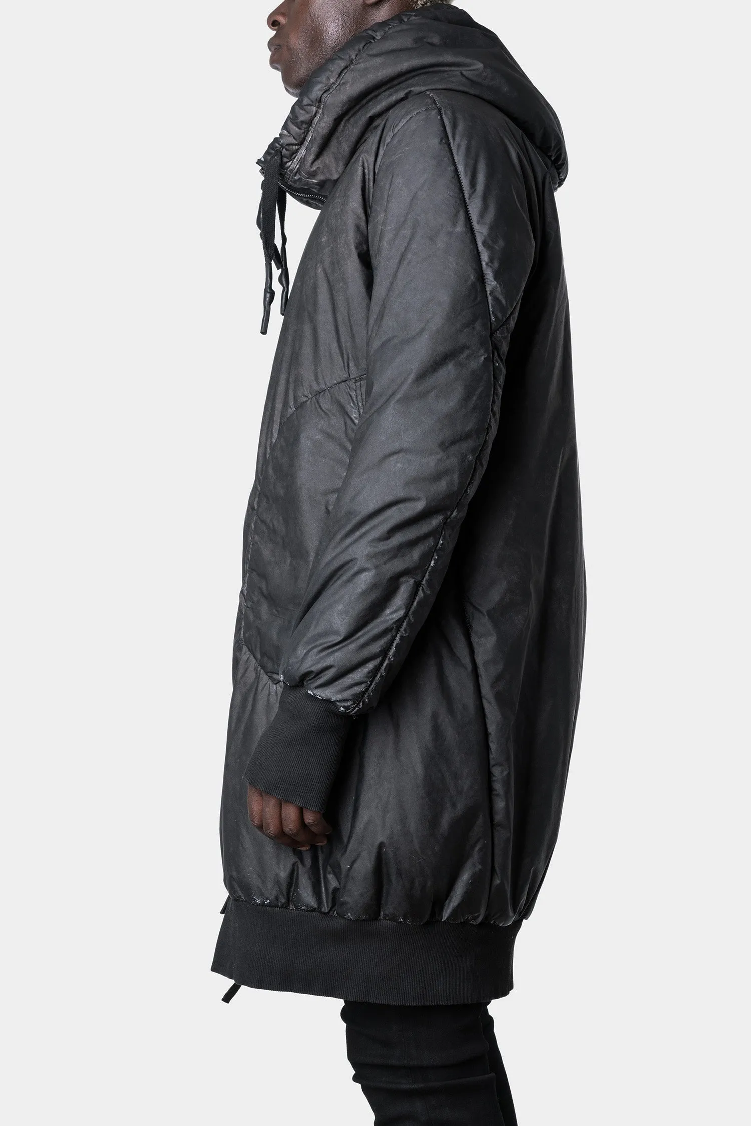 Long reflective parkas with hoods