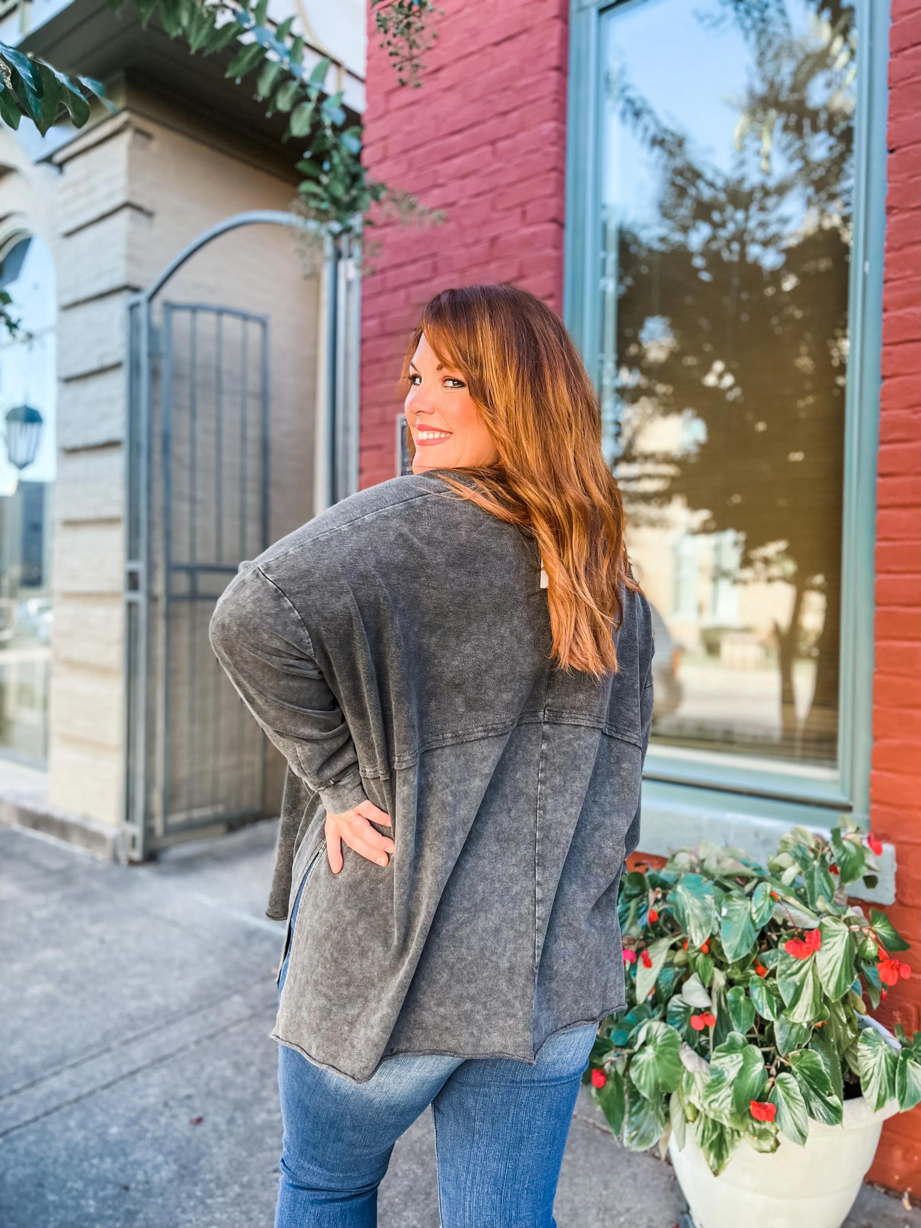 Long Sleeve Terry Knit Plus Size Sweatshirt