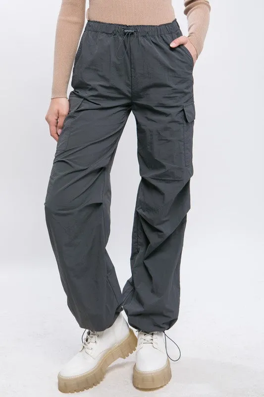 Loose Fit Cargo Pants with Parachute Design