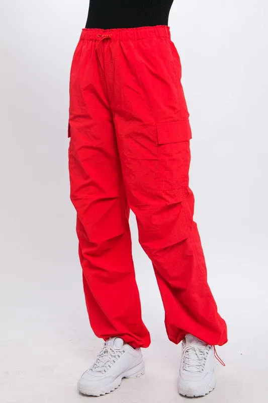 Loose Fit Cargo Pants with Parachute Design