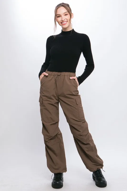 Loose Fit Cargo Pants with Parachute Design