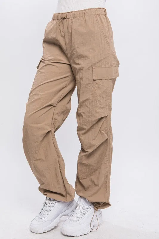 Loose Fit Cargo Pants with Parachute Design